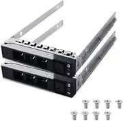 2.5" inch 0DXD9H SAS SATA Hard Drive HDD Tray Caddy Compatible for Dell 14th Gen 14 G14 R440 R540 R640 R740 R740xd R840 R940 R6415 R7415 R7425 PowerEdge Server SAS SATA HDD Tray with Screws (2-Pack)