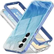 Phone Cover Bundles Case Compatible with Samsung Galaxy S24,Full Body Case Slim Protective Phone Cover Designed Transparent Anti-Scratch Shock Absorption Case Compatible with Galaxy S24 Case(Blue)