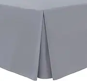 Linen Home Box Pleated Base Valance Sheet Grey King Size Bedding Skirt Valance Sheets, Microfibre Soft Brushed Easy Care Non Iron (King, Grey)