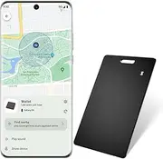 [2025 Android Card] Bluetooth Tracker Card for Android. Google Certified Wallet Finder/Item Locator Compatible with Google Find My Device App, Smart Tracking Card for Wallets, Keys, Backpack-Black