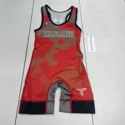 Takedown Browning Indians Red Printed Wrestling Singlet Youth Size XS