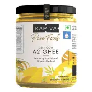 Kapiva A2 Bilona Cow Ghee Pure Desi Ghee 500 ML Glass Jar For Sauteing Organic