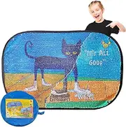 Meavia Reversible Sequins Pete The Cat: I Love My White Shoes Wall Sensory Fun Toy, Jumbo Size 40 x 27 Inches