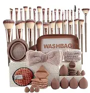 Make up Brushes and Sponges - 56X Foundation Blush Concealer Powder Applicator Kit,Makeup Tool Set with Organizer Bag for Women, Girls, Beginners, Professionals
