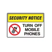 Brady Mobile Phone Sign - Security Notice Turn Off Mobile Phones