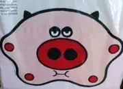 Vintage Learn To Sew Pig Kit Finished 13" x 19"