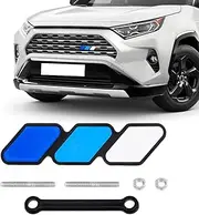 Tri-Color Grille Decor Badge, Personalized Creative Grille Insert Trims, Front Grille Decoration Compatible with 4 Runner Highlander RAV4, Exterior Car Accessories (Style E)