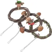 FUTUREORYY 3pcs Bird Parakeet Swing Toys Bird Parrot Hammock Swing Parrot Climbing Toy Decorative Hanging