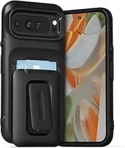 [VRS DESIGN] D-Wallet Origin Designed for Google Pixel 9 Pro XL Case Hard Card Slot Stand Cover - Black/Black