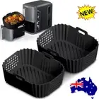 Air Fryer Silicone Pot Baking Tray Basket Liners, For Ninja SL400 9.5L 2pcs