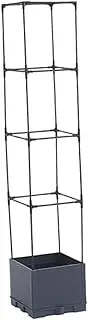 Leefasy Tomato Planter Box with Trellis Tomato Cage Creative Self Watering Minimalist Raised Garden Bed Plant Pot for Cucumber Garden, 4 Tiers