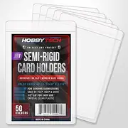 HOBBYTECH - Oversize Semi-Rigid Card Holders - Fits Thick & Standard Size Cards - Premium Hard Card Sleeves for Grading with PSA, BGS & More - Protects Your Sports Cards, MTG, Yu-Gi-Oh & More (SR1)