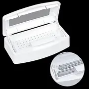 DEDC Nail Art Tool Plastic Clean Sterilizing Storage Box Organizer Clear Lid Disinfectant Tray Clear Lid for Nail Tweezers Hair Salon Spa Manicure