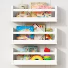Upgraded Nursery Book Shelves for Wall, Floating Kids Bookshelf Wall White