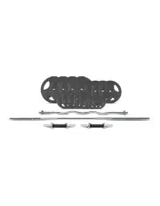 [Cortex] 90kg Tri Grip Standard Barbell Weight 25mm Set in Black