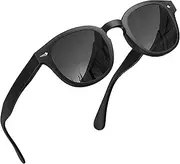 [grinderPUNCH] Polarized Classic Round Sunglasses for Women Men Vintage Style Lightweight Retro Circle Frame Sun Glasses