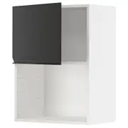 METOD wall cabinet for microwave oven, white/Upplöv matt anthracite, 60x37x80 cm