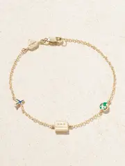 [Alison Lou] Alison Lou - Travel By The Yard 14-karat Gold And Enamel Bracelet - One size One size Gold