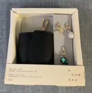 A New Day Ear Bud Case & Semi Precious Charms Set - Black
