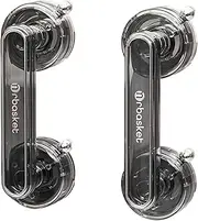 2 Pcs Suction Cup Door Handles, Portable Grab bar, Adhesive Cabinet Handles, Punch-Free Waterproof Handle, Non-Marking Handle for Window Cabinet Wardrobe Refrigerator (6 * 18 * 6.4 CM, Grey) ﻿