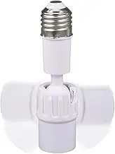 Rissunkv Light Adapter Socket Converter,Adjustable E27 to E27 Bulb Base Light Socket Extension - Flexible Lamp Holder Adapter Bulb Socket Adapter for Living Room Bedroom