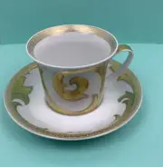 Versace Rosenthal Arabesque Gold Cappuccino Cup and Saucer New in Unopened Box