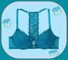 34B Teal Posey Lace Front Close Extreme Lift Victorias Secret Plunge PU UW Bra