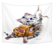 Funny Cute Cats Designs Hang in There Kitten Tapestry