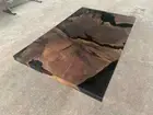 Dark Smoke Epoxy Dark Walnut Table , Natural Dark Walnut Dining Room Table Top