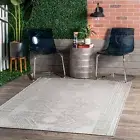 nuLOOM Ranya Tribal Indoor/Outdoor Area Rug in Light Grey Casual Tribal Design