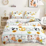Sunflowers And Cats Quilt Duvet Doona Cover Bedding Set Single Double Queen King
