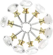 Ceramic Knob,Cabinet,Furniture Pull Handles,Door Pull,Drawer Pull Handle,Diamond Shape Crystal Glass 30mm Kitchen Cabinet Door Drawer Knob Cupboard Dresser Wardrobe Pull Handle with Screws, 10pcs Pur