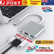 Type C to USB-C HDMI USB 3.0 Adapter Converter Cable 3 in 1 Hub For MacBook Pro