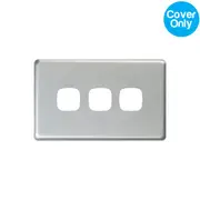 HPM Excel 3 Gang Light Switch Matt Silver Metal Cover