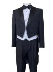 Men's Black Tuxedo Suit with Long Tail,2PC Jacket & Pants