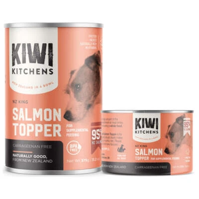 Kiwi Kitchens Dog Salmon Topper 170gm 18 Pack & 375gm 9 Pack Canned Dog Food Pet
