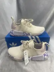 NEW Adidas NMD R1 Women's wonder White Beige Purple GW5694 running shoes