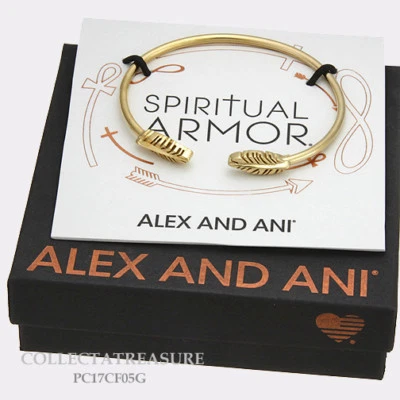 Authentic Alex and Ani Feather CUFF 14kt GP Cuff Bangle