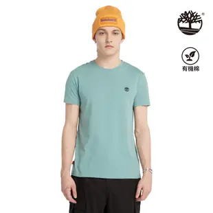 Timberland 男款青藍色有機棉圓領短袖T恤|A2EKJDV6