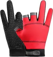 [Generic] 3 Finger Gloves 3 Finger Gloves Unisex 3 Cut Protection Gloves Unisex Finger Protection Gloves Cold Warm Weather Breathable Gloves for Running Ice