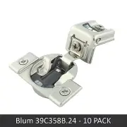 10 Pack Blum COMPACT BLUMOTION Soft Close 39C 1-1/2" Press-in Hinge - 39C358B.24