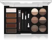 Apooliy Eyebrow Powder & Tint Palette Set - 12 Colors, 5 Mascaras, 4 Stencils, Brush & Pencil, Volumizing Gel for Natural Brows