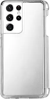 [iCoverCase] for Samsung Galaxy S21 Ultra Clear Case with S Pen Holder, Flexible Soft TPU Transparent Full Protective Case (Clear)