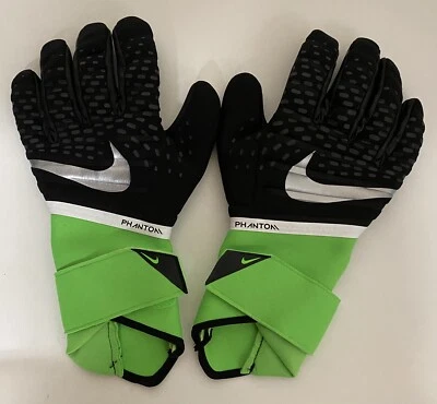 Nike GK Phantom Elite Goalkeeper Goalie Gloves Mens Sz 10 Black Green CN6724-010