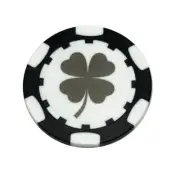 Lucky Clover Four Leaf Dia-magnetic Clay Poker Chip Golf Ball Marker Card Guard