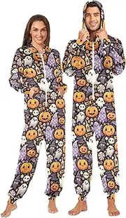[Joisal] Spooky Sweets Soiree Black Comfortable and Warm Onesie Adult Pajamas, Cosplay Costumes One Piece Pajamas