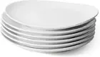 Porcelain 11 Inch Dinner Plates Set of 6 - White Dinner Plates - Dishwasher, Mic