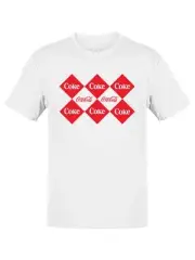 Coca-Cola Official Licensed Checkerboard Coke Pattern Design Men's T-shirt