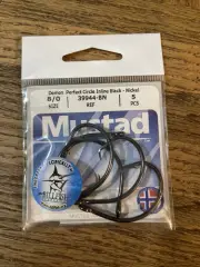 Mustad demon perfect circle in line black nickel hook size 8/0