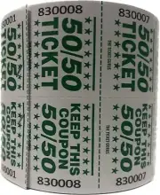 50/50 Marquee Raffle Tickets - 1000/Roll Easy Read Series (Easy Read Green)